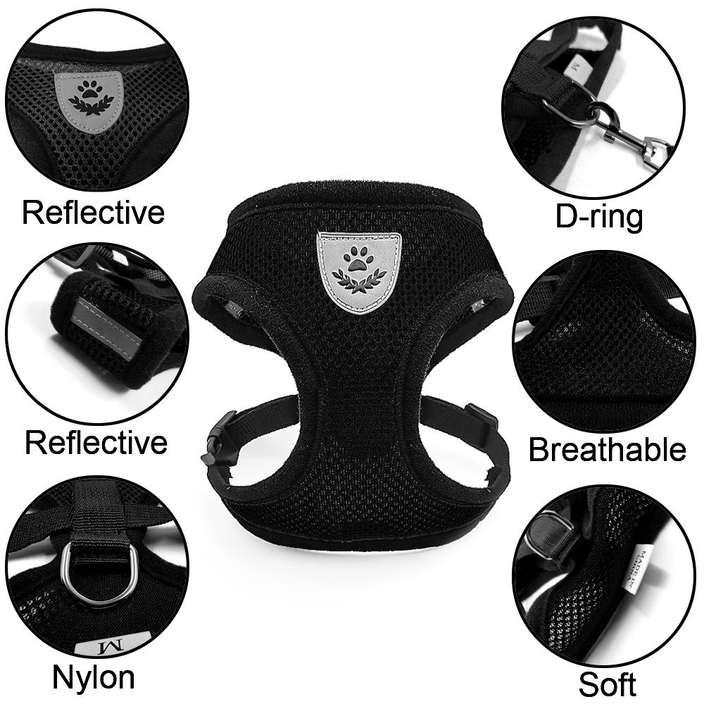 Reflective Pet Harness And Leash Set For Small Medium Dog Cats Breathable Pets Vest Lightweight Collar Harnesses Kitten Supplies