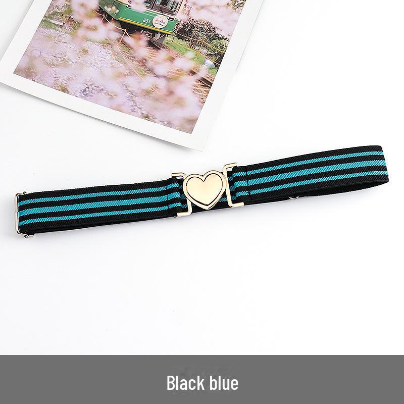 Unisex Adjustable Elastic Braided Canvas Belt with Alloy Buckle