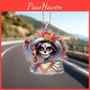 Car Acrylic Decor Halloween Skull Flower Hat Design Pendant For Auto Interior