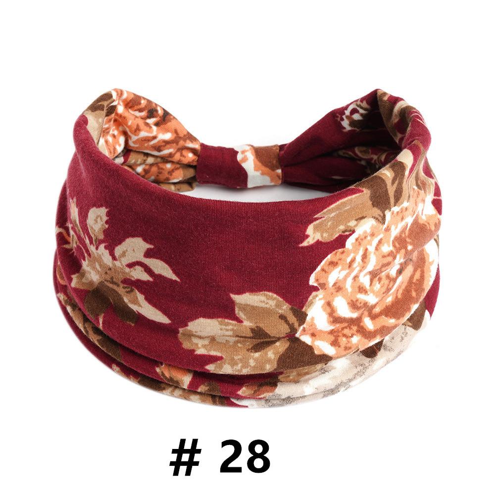 Tiaras Boho para Mulheres Algodão Tiara Larga Elástica Faixa de Cabelo Antiderrapante Treino Yoga Corrida Turbante Envoltório de Cabeça Acessórios de Cabelo