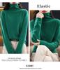 Women's Cowl Neck Wool Sweater: Slimming Autumn/Winter Cashmere Knit Base Layer, Long Sleeve.