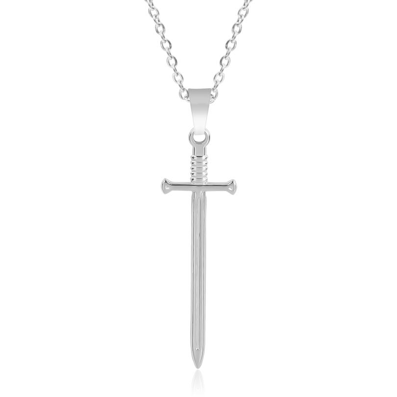 

The Sword Pendants Chain Neck Jewelry Stainless Steel Necklace For Women/Men Charm Gothic Collar Steam Punk Accessories Chokers