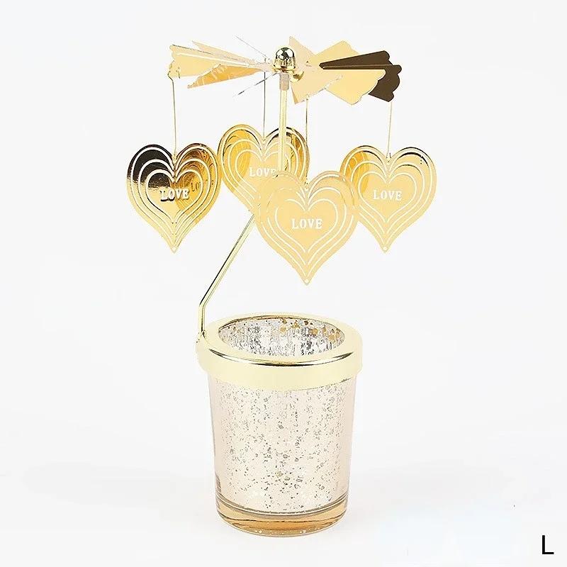 

Романтический подарок на День святого Валентина вращающийся подсвечник в виде ангела/розы/рождественской снежинки, подсвечник для чайной лампы для украшения домашней вечеринки