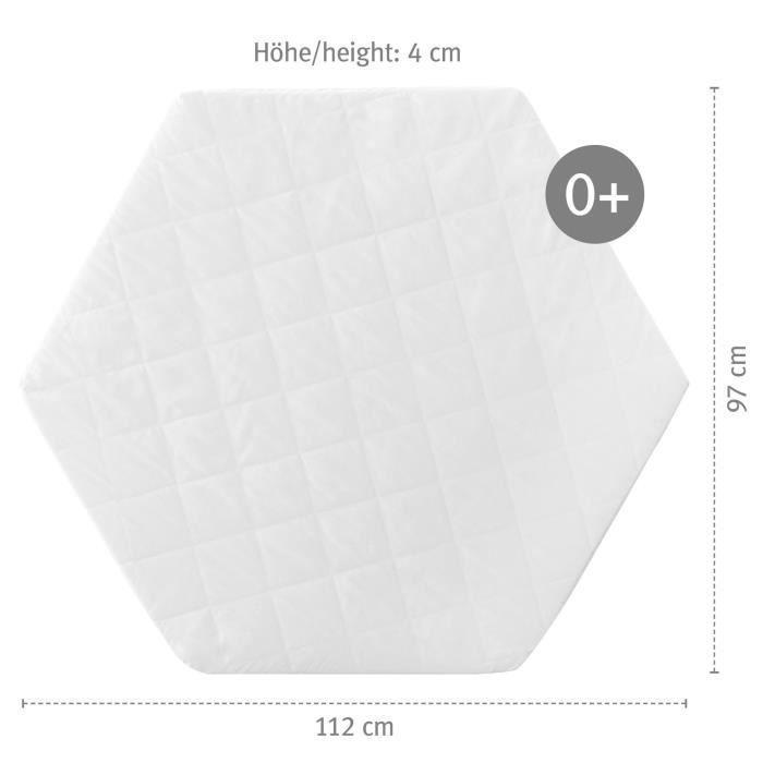 Matelas de Parc Bébé Hexagonal - ROBA - Déhoussable - 97x112 cm - Epaisseur 4 cm