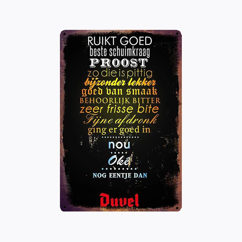 [ Mike86 ] Duvel Belgio BIRRA Latta metallica Segno da parete Targhetta Retro Poster Vino Pittura Decorazione Pub LTA-2032 20*30 CM