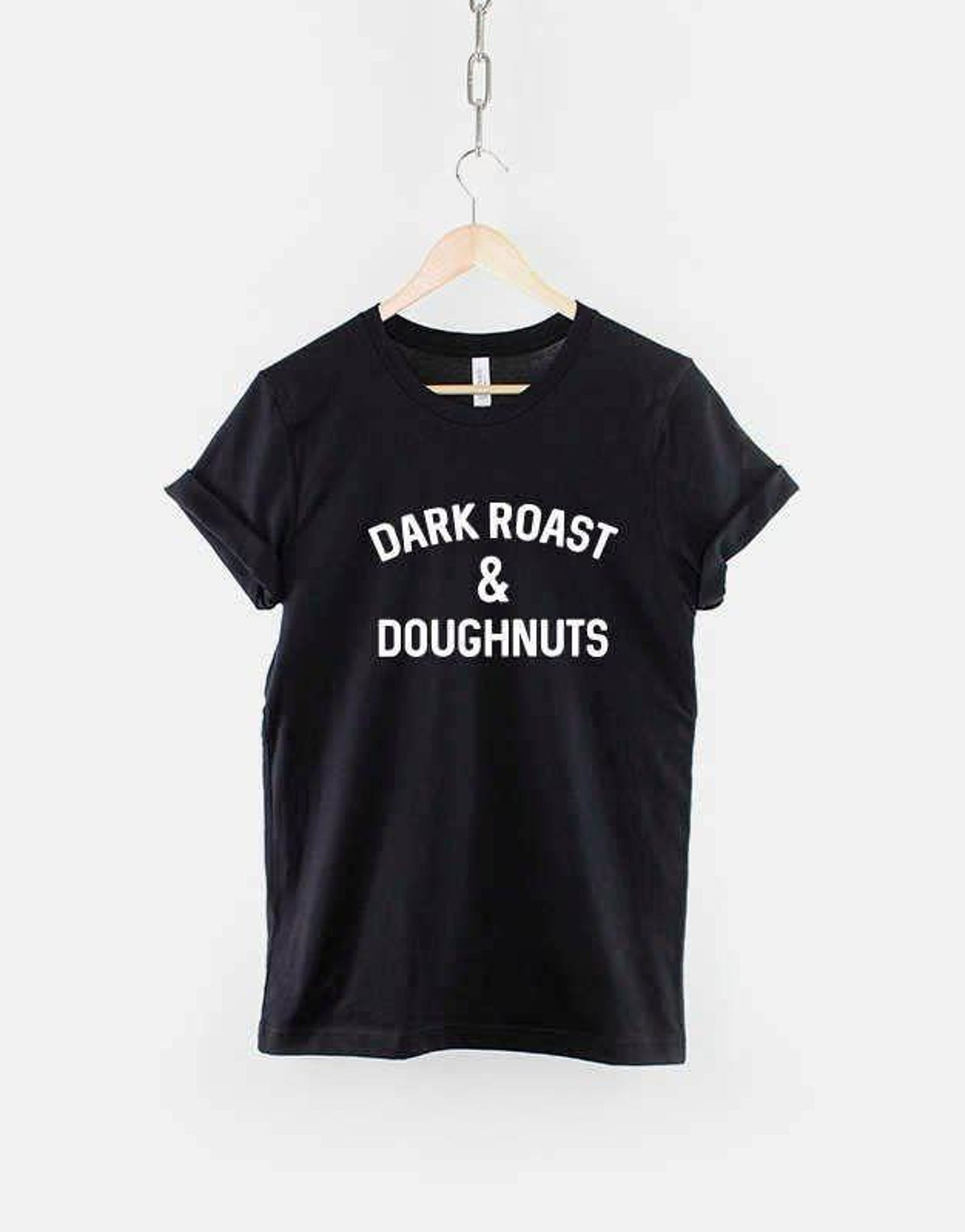 Dark Roast Doughnuts T-Shirt: Coffee Lover Graphic Tee L