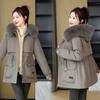 Winter new pie overcomes women's removable fur collar versatile cotton-padded clothes, one dress and three women's coats