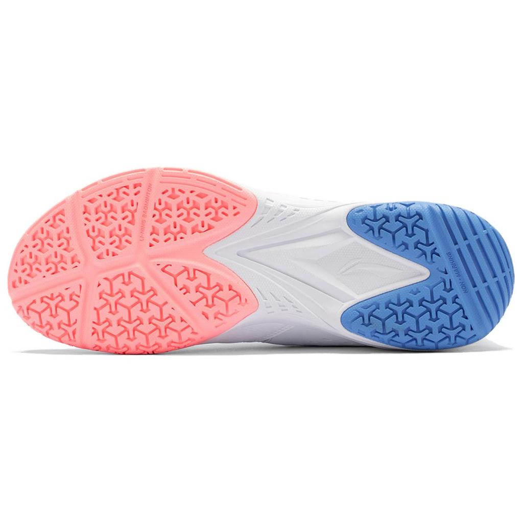 Li Ning Ace Abrasion Resistant Breathable Low top Badminton Shoes Unisex White Pink Blue AYTT001-6