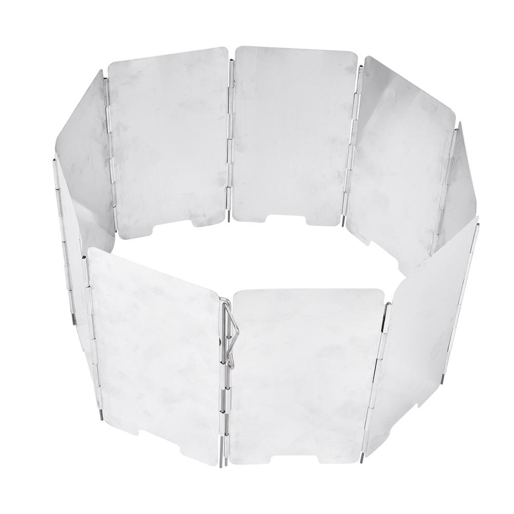 Outdoor Mini Portable Foldable 9 Plate Camping Cooking Stove Windscreen with Carrying Bag