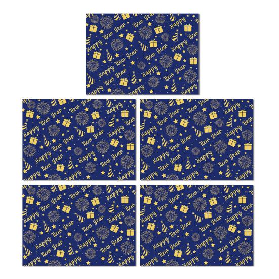 5Pcs Christmas Wrapping Paper Gold Foil Gift Wrap with Holiday Tree Designs Flower Bouquet Packing Paper for DIY Present Packaging