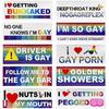 10 PCS Car Funny LGBT Stickers, Waterproof Prank Rainbow Bumper Stickers With Humor Text, Universal Colorful Gay Pride Decals For Vehicle Luggage