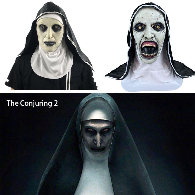 The Conjuring 2 Horror Nun Latex Mask Costume For Halloween Cosplay Party Props