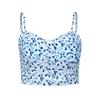 Satin Tank Top Printing Halter Crop Tops Women Summer Adjustable Shoulder Strap Camis Backless Camisole Casual Tube Female Sleeveless Cropped Vest