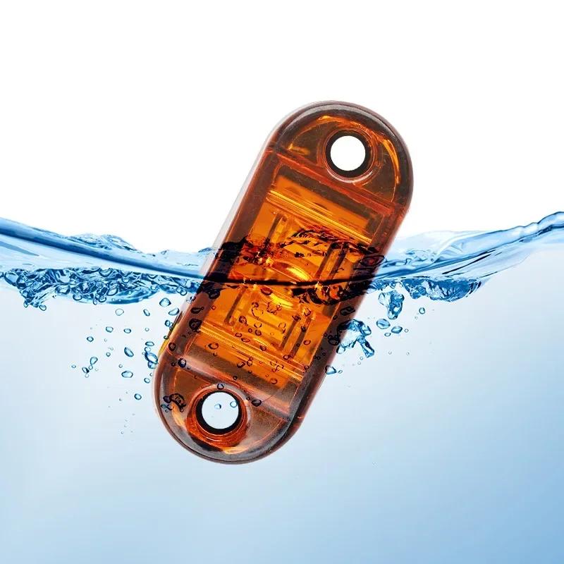 2/4Pcs 12V 24V LED Side Marker Lights Oval Front Rear Clearance Indicator Lamp TruckAccessorie for Truck Van Trailer BUS Caravan