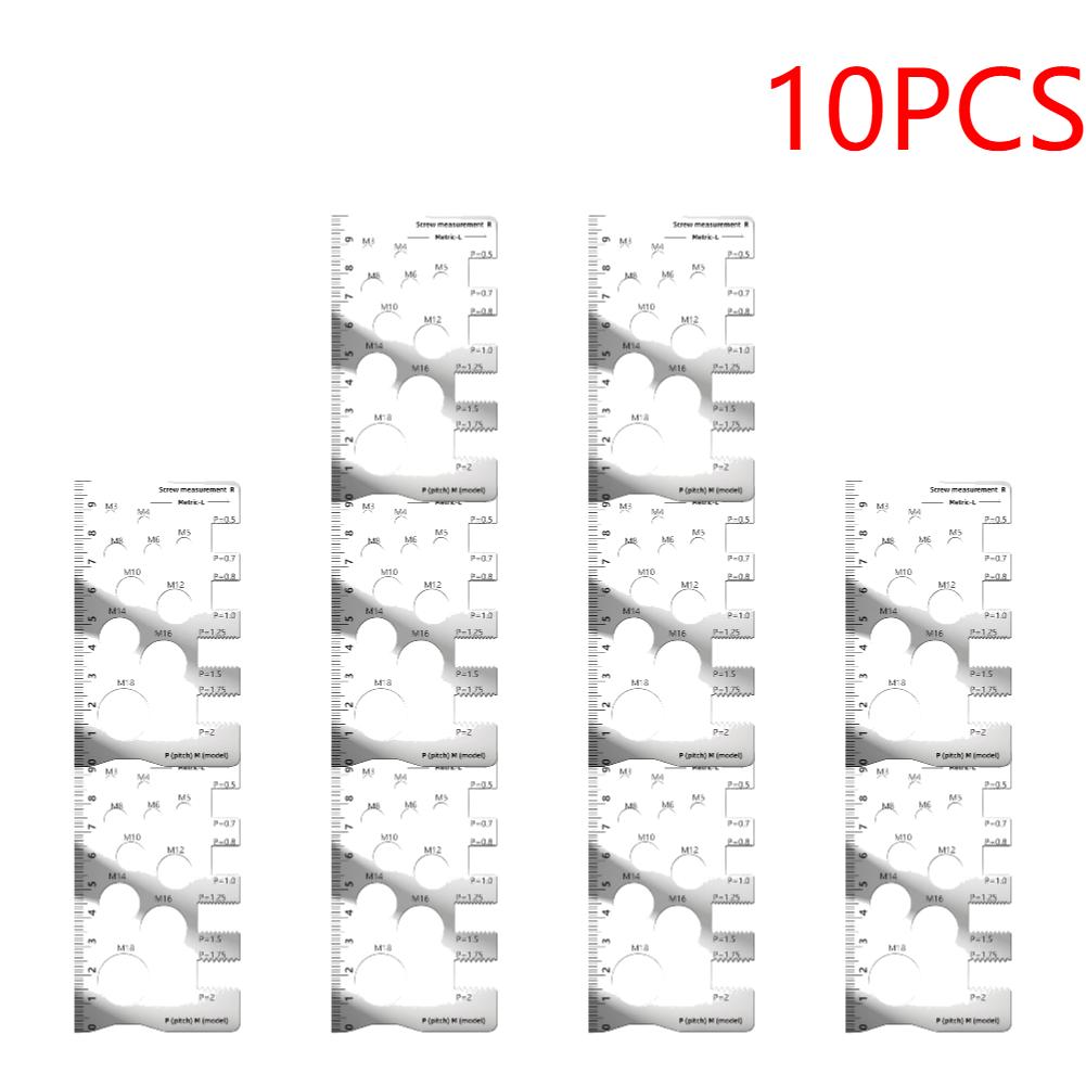 3-10PCS Screw Thread Pitch Gauge Ruler Anti-Slip Industry Standard Pitch Gauge Metric Screw Thread Pitch Gauge for Industry/Home