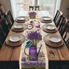1 pièce chemin de table patchwork beige-marron avec motifs losanges géométriques rouge-blanc. Style ferme, parfait pour les cuisines intérieures, les célébrations, les restaura