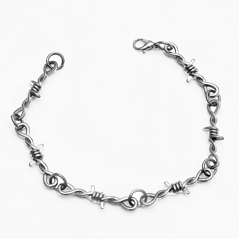 New Small Wire Brambles Bracelets On Hand For Women Men Hip-hop Zircon Gothic Punk Style Barbed Little Thorns Pulsera Gift