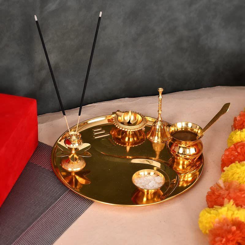 Golden Metal Kumkum Holder/Kumkum Box for Gifting, Pooja, Thali, Mandir, Home, Temple, Gifting