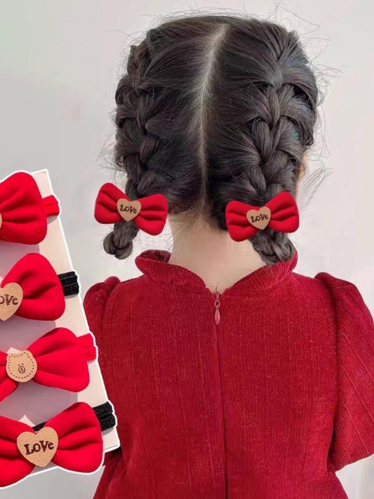 1PCS New Lovely Princess Red Velvet Bow Girls Kids Elastic Hair Bands Children Hair Ties Hair Accessories Baby Headwear