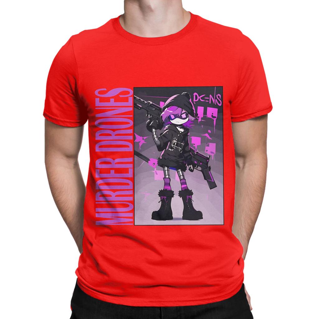 Murder Drones purple poster Novelty 100 Cotton TShirt Murder Drones Tops Tees For Unisex