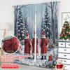 2pcs 2D Flat Printing Merry Christmas Curtains Christmas Gnomes Forest Lanterns Polyester Without Electricity Festive Holiday