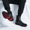 2026 Bottines Chelsea de Luxe pour Homme Nouvelles Chaussures Carrées à Semelle Rouge pour l'Extérieur Chaussures à Bout Carré Faits à la Main Bottines Cheville Business pour Homme Bottes habillées