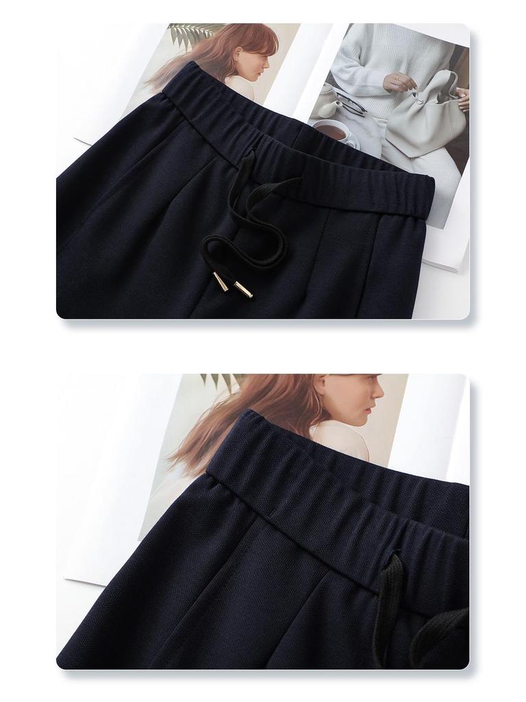 Women's Navy Blue Casual Straight-Leg Sweatpants - Spring/Summer 2025 Collection