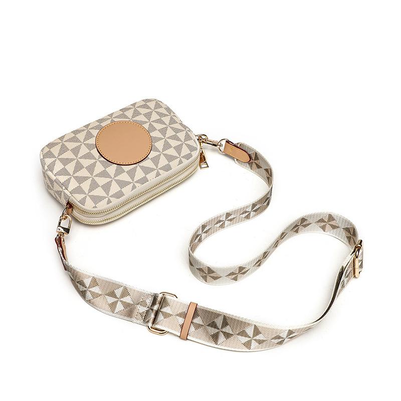 Spring and Summer Fashion Printed Single Shoulder Small Square Bag Casual Versatile Wide Shoulder Strap Crossbody Bag Fashionable Single Shoulder