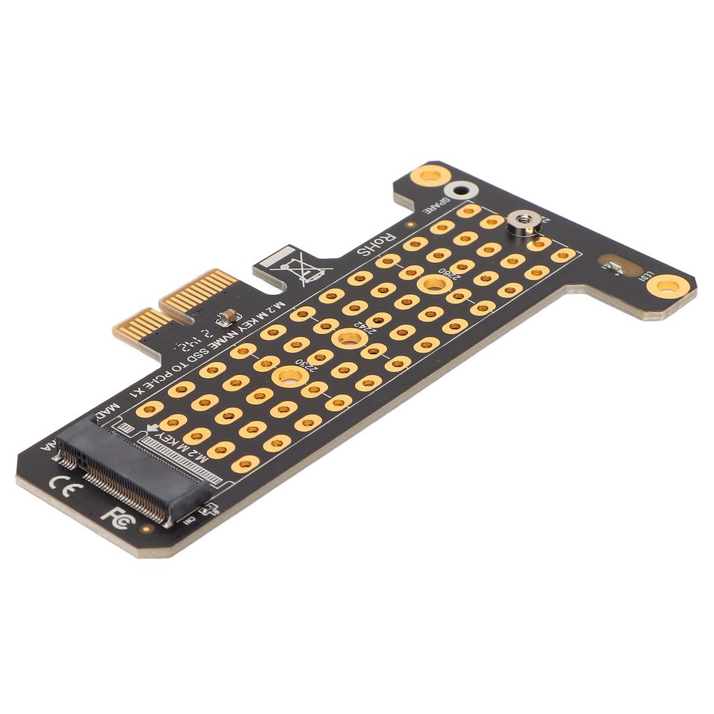 NVMe M.2 to PCIE X1 Riser Card Aluminum Heat Transfer Design Half Height Baffle NVMe PCIE Adapter for Win for Desktop