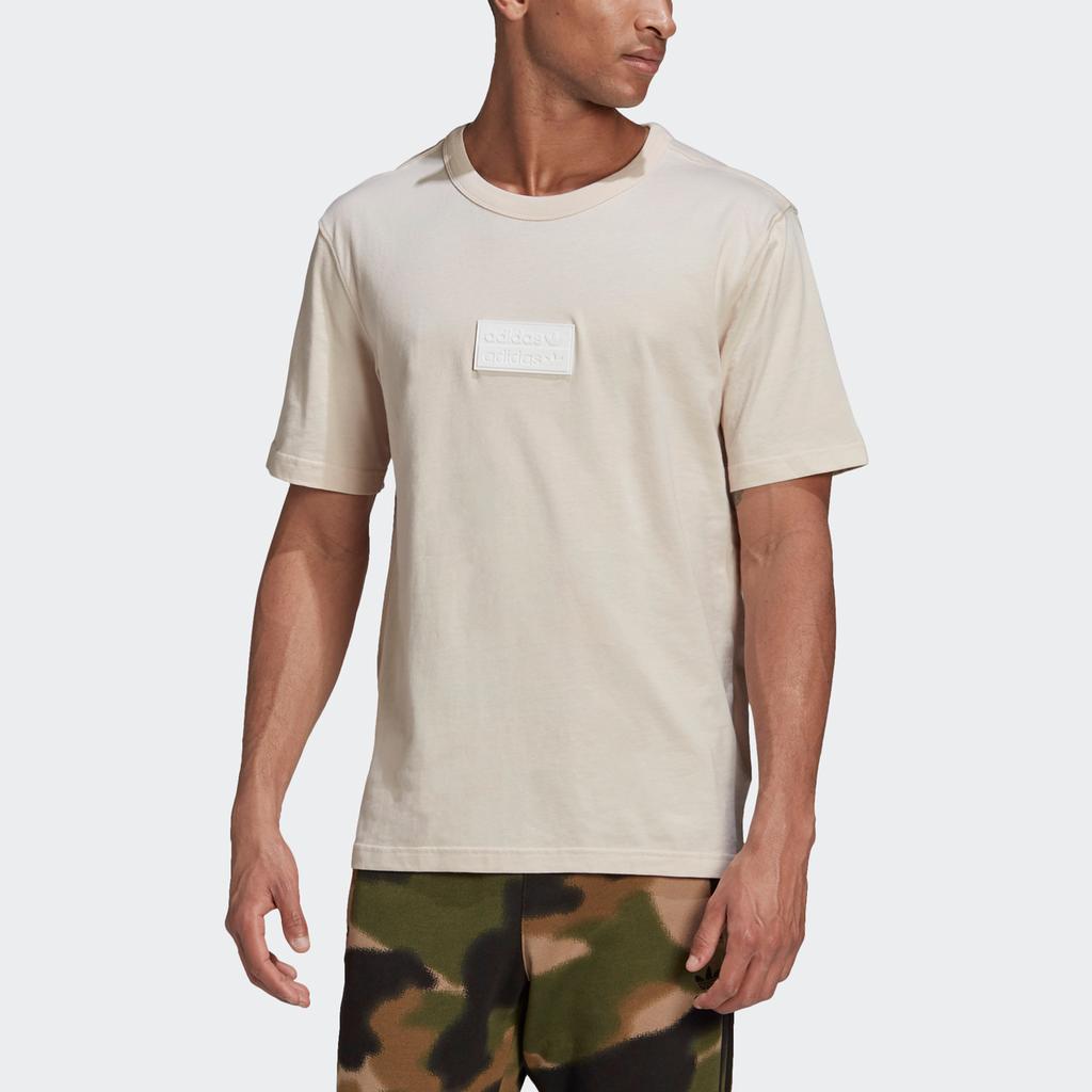 Adidas Originals Trefoil Silicon Badge Logo Sports Tee Men Tops Off-White GN3298