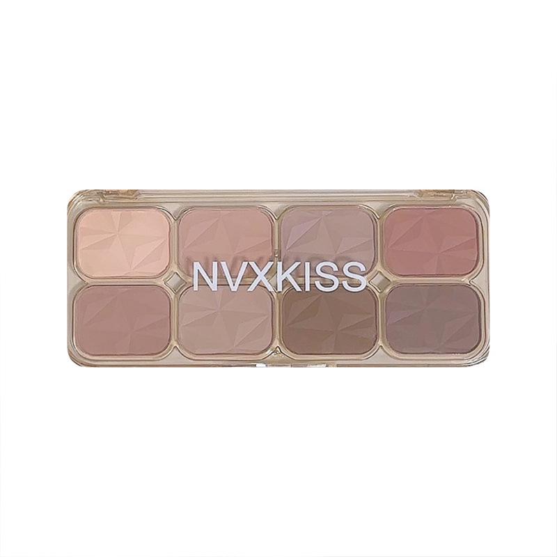 8-Color Earth Tone Eyeshadow Palette: Matte, Warm, Nude Shades for Daily Looks, Smooth Adherence to Skin