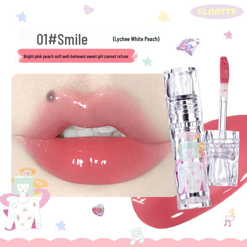 FLORTTE Girls' Dormitory Watery Light Lip Lacquer - So Beautifully Amelia: Transfer-resistant Mirror Gloss