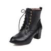 Stivali da Donna Autunno Inverno Tacco Grosso Stringati Stivali Martin Stivali Nudi Stivali Corti con Tacco Alto Donna W