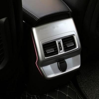Pour Renault Koleos Samsung QM6 2016 -2023 ABS Carbone Sortie d'Air Arrière Protection Garniture Autocollant Sortie d'Air de l'Accoudoir