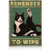 Funny Vintage Cat Bathroom Wall Art Retro Tin Sign Home Decor Poster