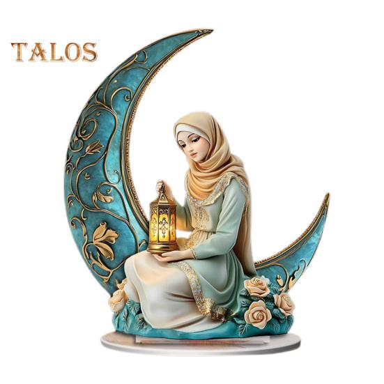 

Eid Moon Beauty Украшение Водонепроницаемый 2D Плоский Акрил Держащий Фонарь Сидящая Девушка Стол Знак Праздник Дом Офис Гостиная Спальня Рабочий Стол разноцветный