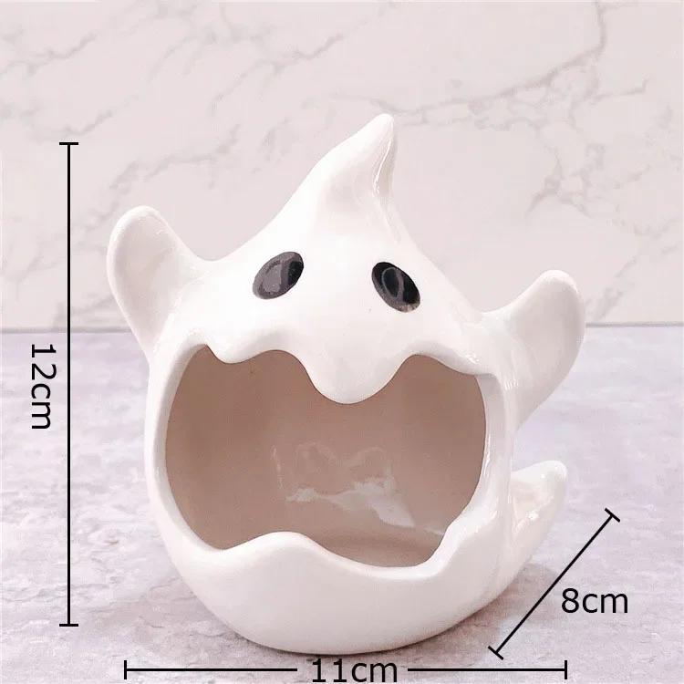 Забавный Мультяшный Призрак Керамический Подсвечник Хэллоуинский Подсвечник-Призрак Настольное Украшение Плавитель Для Воска Домашний Ароматический Контейнер