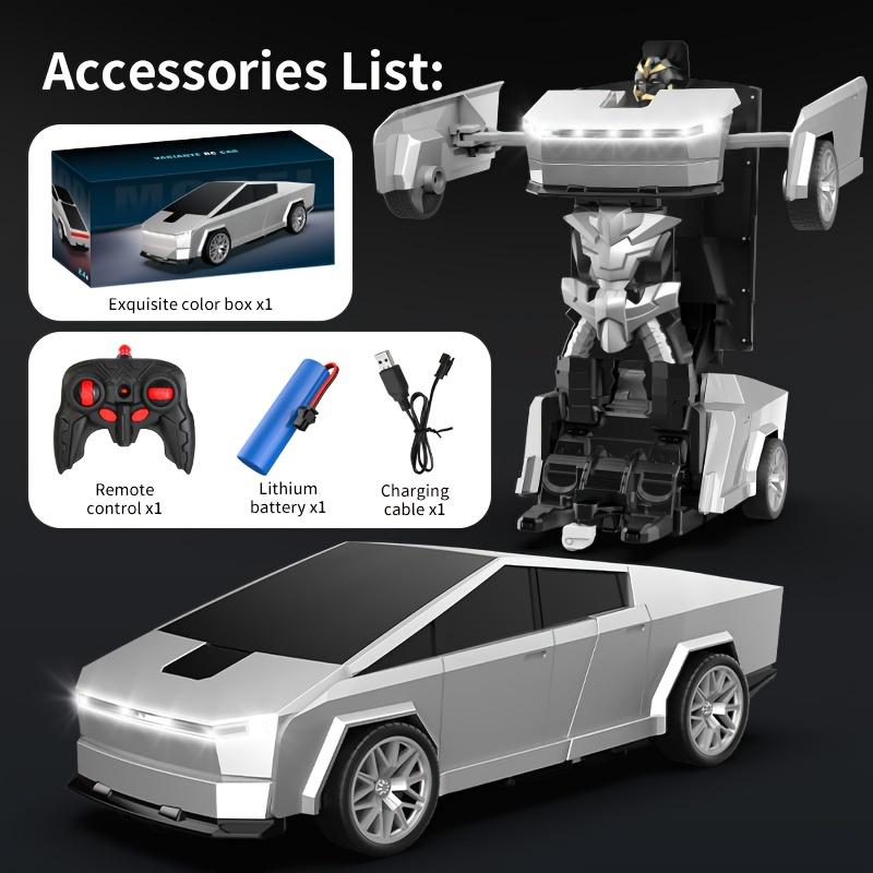 2.4GHz Car Drift Racing Car with One-Click Transforming Robot LED Headlights 360° Spin Remote Off-Road Toy Vehicle Suitable for Boys Girls