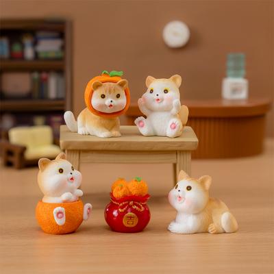 Mini süße orange Katze Micro Landschaft Ornament für Auto Dashboard Home Zimmer Desktop Dekoration Geschenk