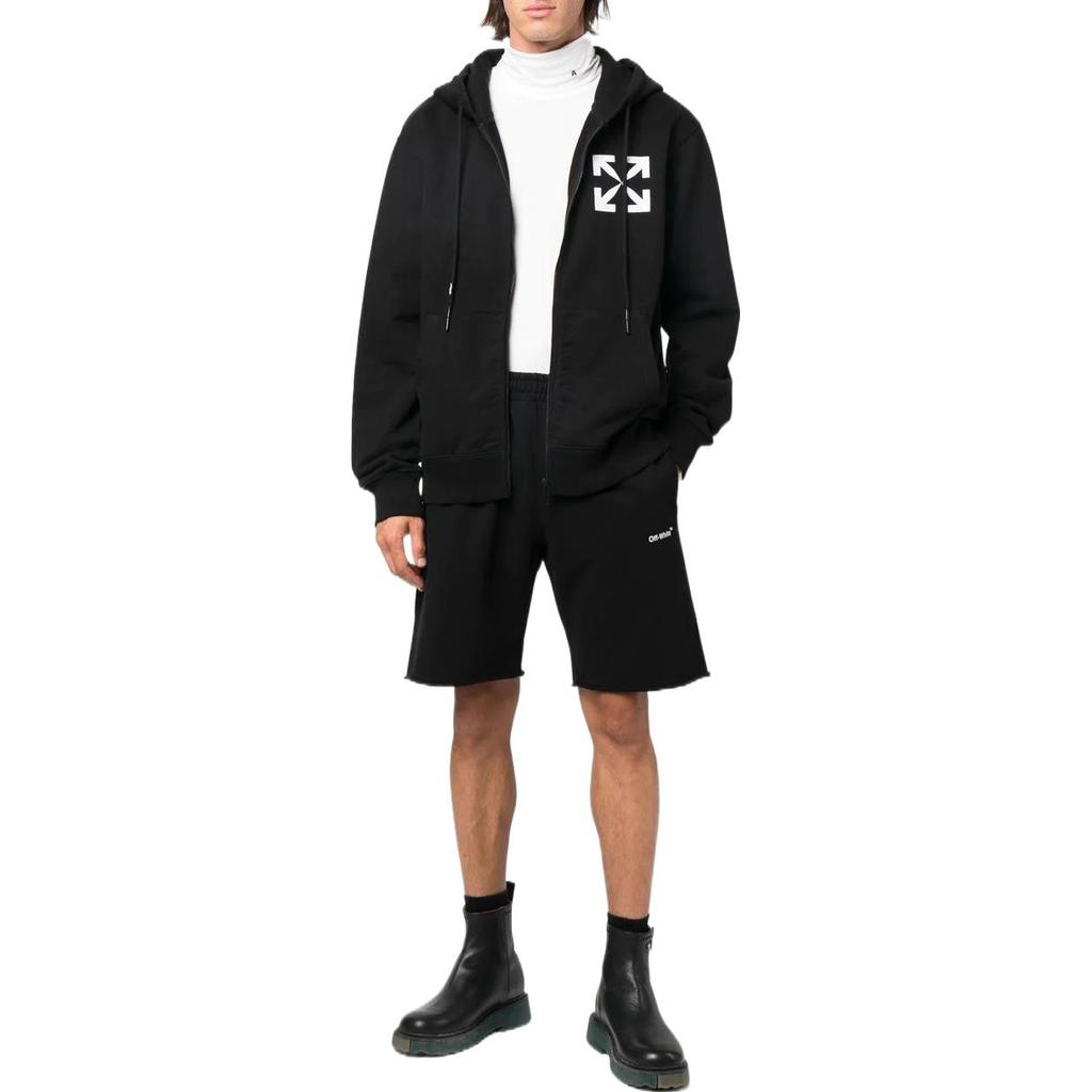 Off-White Single Arrow Pocket Sweatshorts Black/White Men Streetwear OMCI012C99FLE0031001