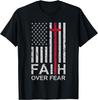 Christian Faith Over Fear US USA American Flag Religious T-Shirt