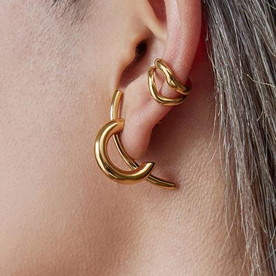 Yori Heißer Stil Edelstahl Einfache Linie Ohrringe für Damen Wasserdicht PVD-vergoldet Hohe Qualität Vielseitiger Schmuck