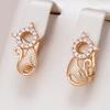 Kinel Luxury Cute Cat Earrings For Girls 585 Rose Gold Color Natural Zircon Accessories Children Baby Xmas Gifts Animal Jewelry