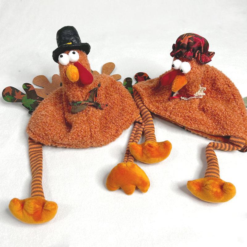 Thanksgiving Cartoon Turkey Plush Hat - Festive Party Decoration