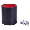 1Pc High Quality Pu Leather Flannel Mute Dice Cup Of Game Supplies With 5 Dices
