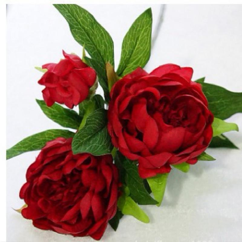 

Искусственный цветок пиона красный