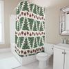 TU Elegant Christmas Shower Curtain Festive Holiday Forest Trees Backdrop Waterproof Decor