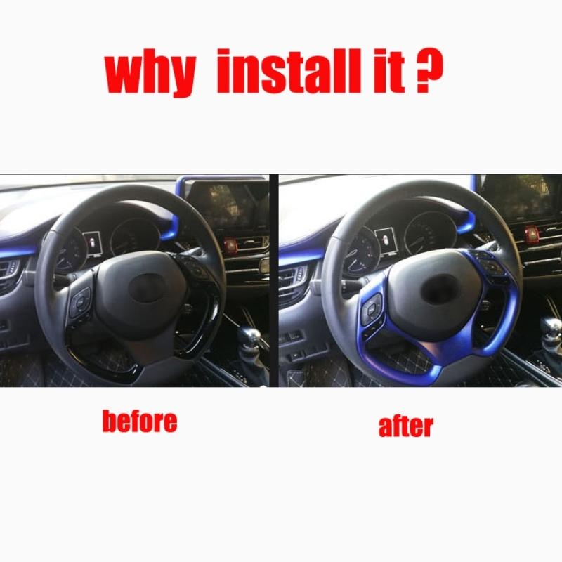 For Toyota CHR C-HR  201718 19 20   ABS Carbon Fiber Car Steering Wheel Trim Direction Control  Decoration Accessories