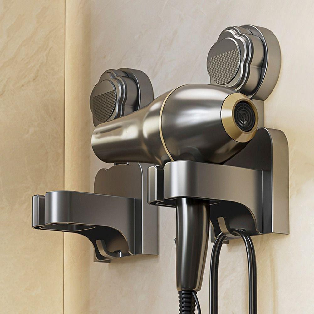 2Pcs Punch-Free Blow Dryer Hanger Wall Mounted Air Blower Storage Bracket  for Home