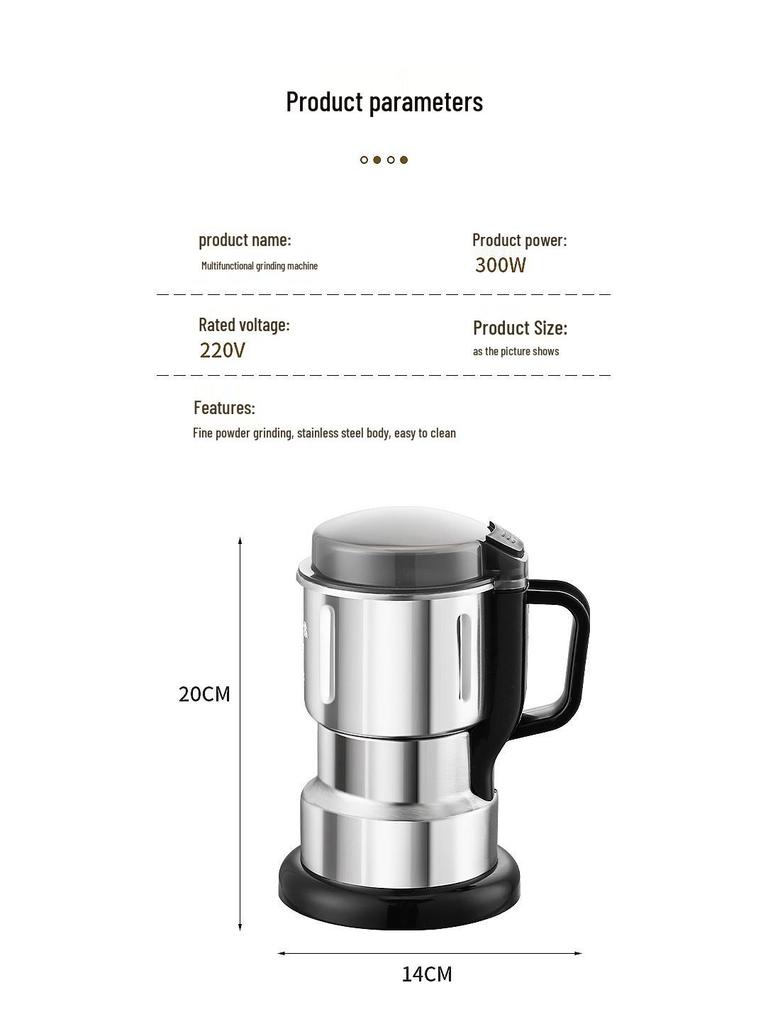 Stainless Steel Electric Grain and Cereal Grinder, Wall-Breaking Machine